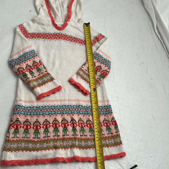 Gap ivory multicolor hooded fair isle knit sweater dress or tunic - Picture 3 of 6